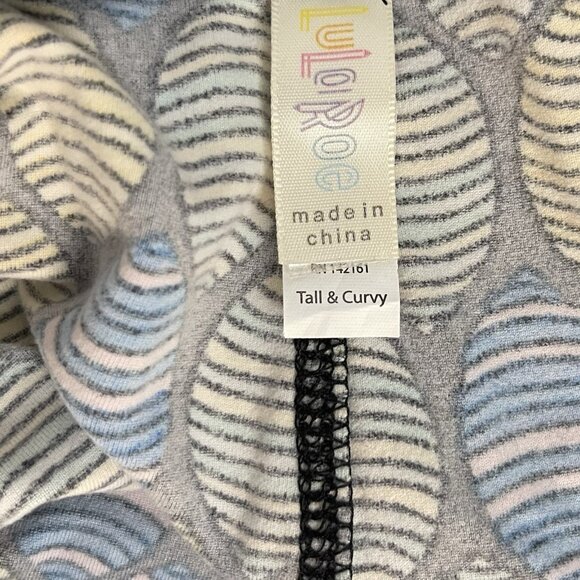 Lularoe sz TC TallCurvy Leggings Spring Pastel Easter Egg Blue Yellow Green Oval - Picture 7 of 8